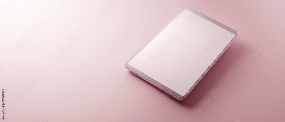 Poster 3d rendering of a smartphone lying on a pink background. the smartphone is in the center of the imag