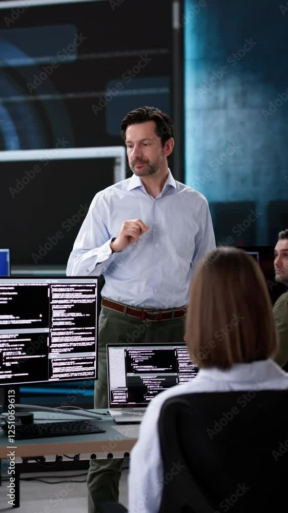 Poster diverse group of programmers training