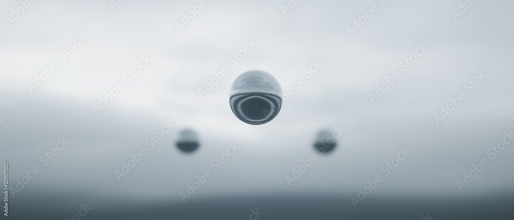 Aufkleber black and white photograph of a single drop of water in the center of the frame. the drop appears to