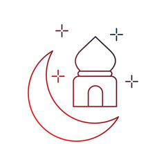 ramzan gradient outline icon with white background vector stock illustration