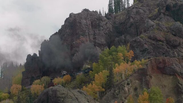 Zoom of Steam Train Cumbres Pass