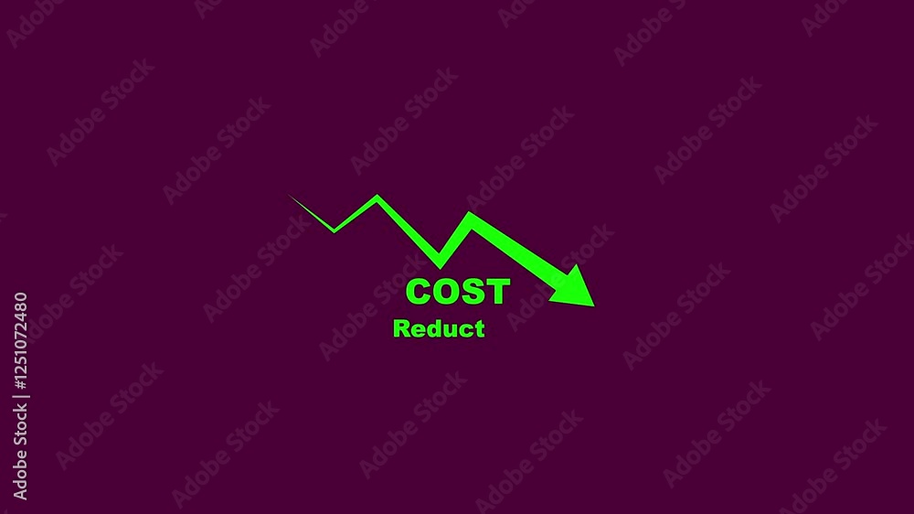 Poster cost reduction concept animation, corporate business efficiently save cost and company resources by 