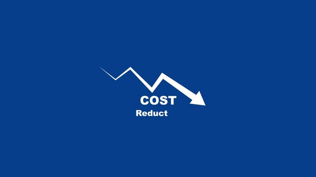 Cost reduction concept animation, corporate business efficiently save cost and company resources by reduction of unnecessary expenses.