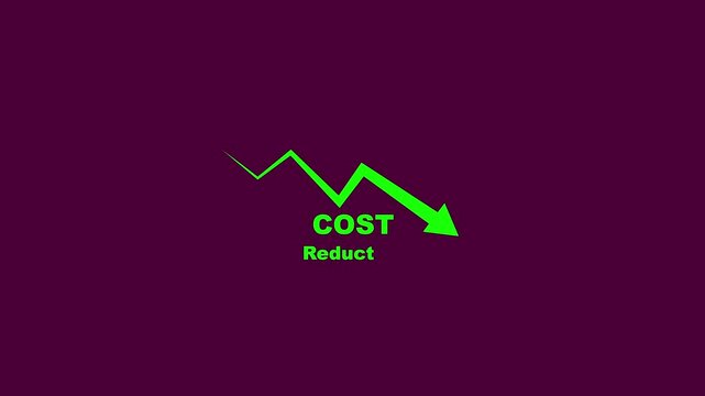 Cost reduction concept animation, corporate business efficiently save cost and company resources by reduction of unnecessary expenses.