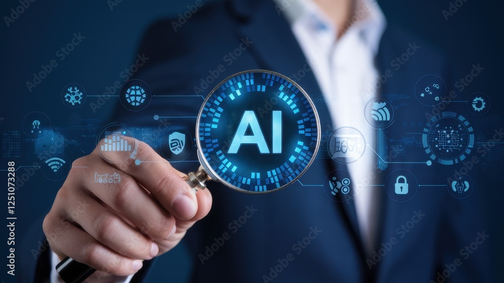 Poster exploring the world of artificial intelligence: a technological advancement