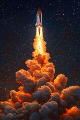 Experience the Thrill of Space Exploration: A Majestic Rocket Launch Igniting Dreams and Innovations Against a Backdrop of Stars and Cosmic Wonders