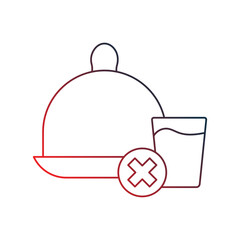 fasting gradient outline icon with white background vector stock illustration