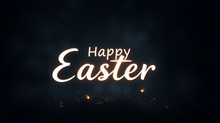 Obraz premium Festive Happy Easter Background with Colorful Eggs and Bunny