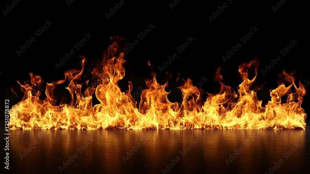 Aufkleber A vivid and intense scene of a raging inferno with towering flames and billowing plumes of fire erupting in a dynamic and dramatic display of raw untamed power and energy