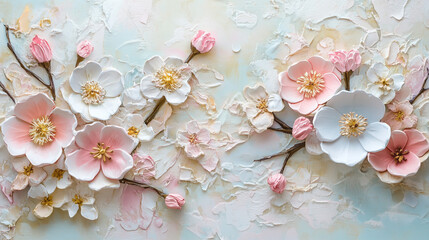 spring flowers on paper background
