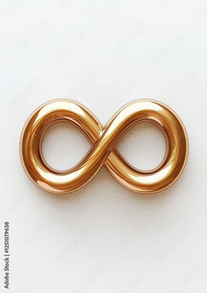 Poster 3d rendering of an infinity symbol. the symbol is made up of two loops, one in the center and one on