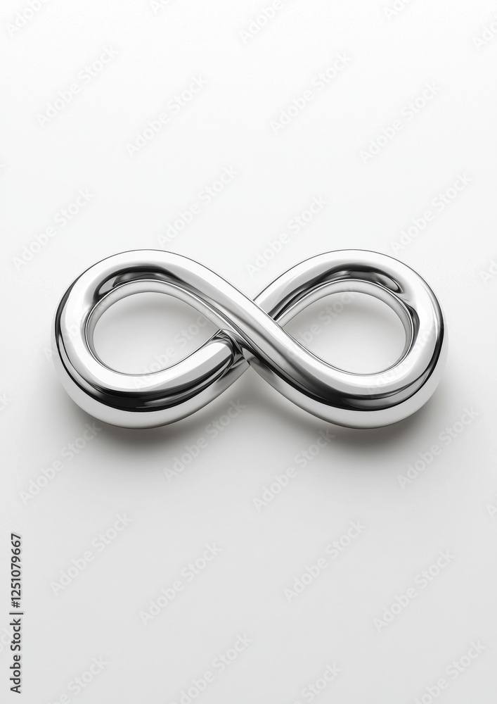 Poster 3d rendering of an infinity symbol. the symbol is made up of two intertwined loops, one on top of th