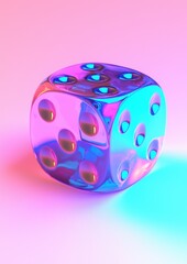 3d rendering of a dice. the dice is spherical in shape and has multiple holes on its surface.