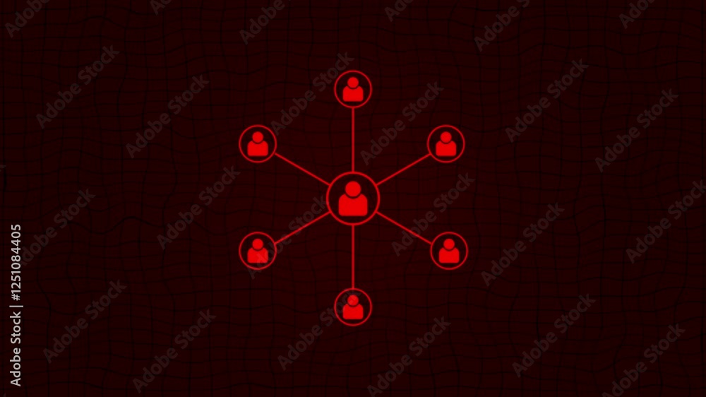 Aufkleber digital interface connection and communication concept animation. connected people avatars or icon. 