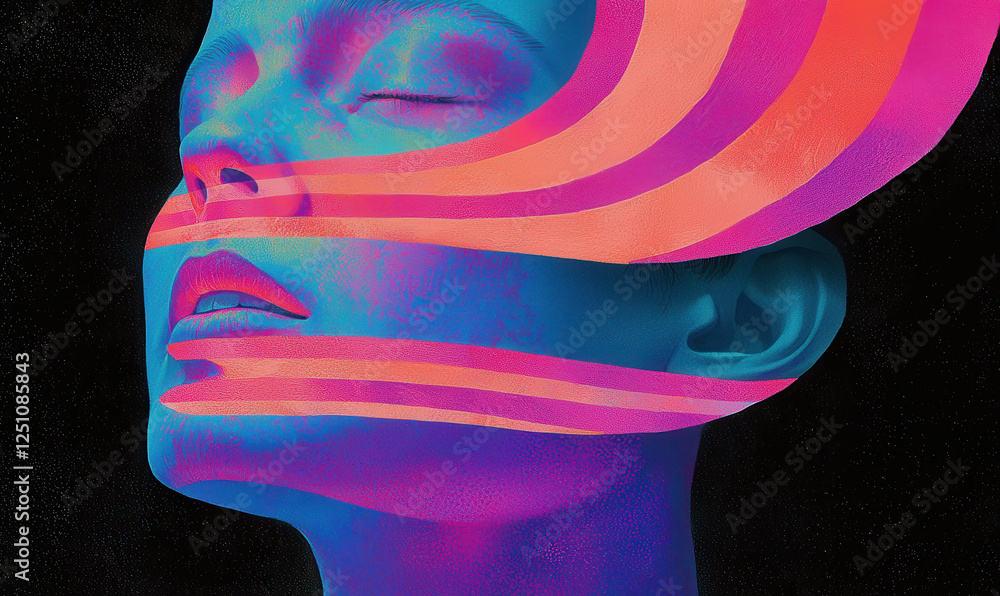 Poster exploring the depths of emotion: a surreal portrait capturing the intricacies of human expression th