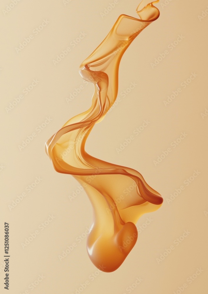 Poster abstract digital art piece that appears to be made up of a series of curved lines and curves. the li