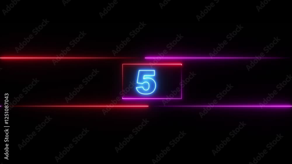 Poster numbers from 10 to 0 countdown in blue circle on vertical black background with light streaks. suita