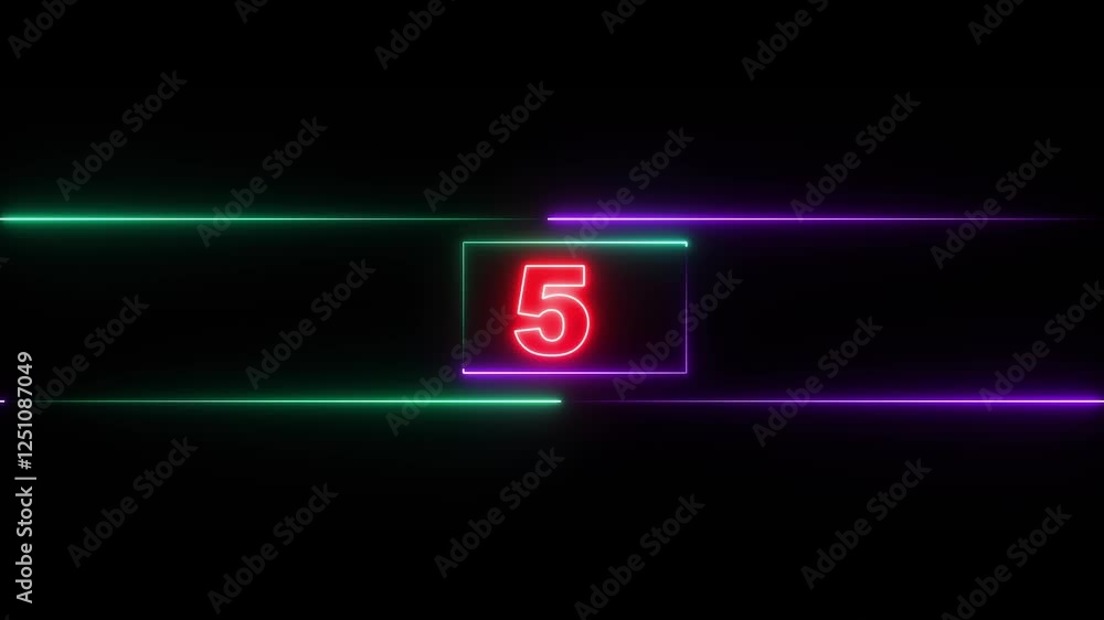 Poster numbers from 10 to 0 countdown in blue circle on vertical black background with light streaks. suita