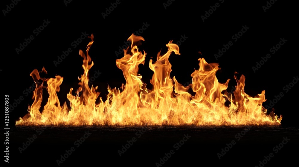 Poster dramatic fiery flames blazing ferociously in the dark abstract background intense vivid and powerful
