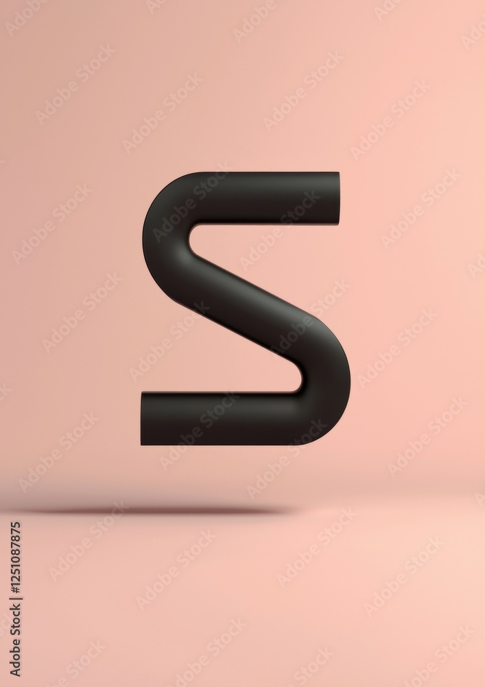 Poster 3d rendering of the letter 
