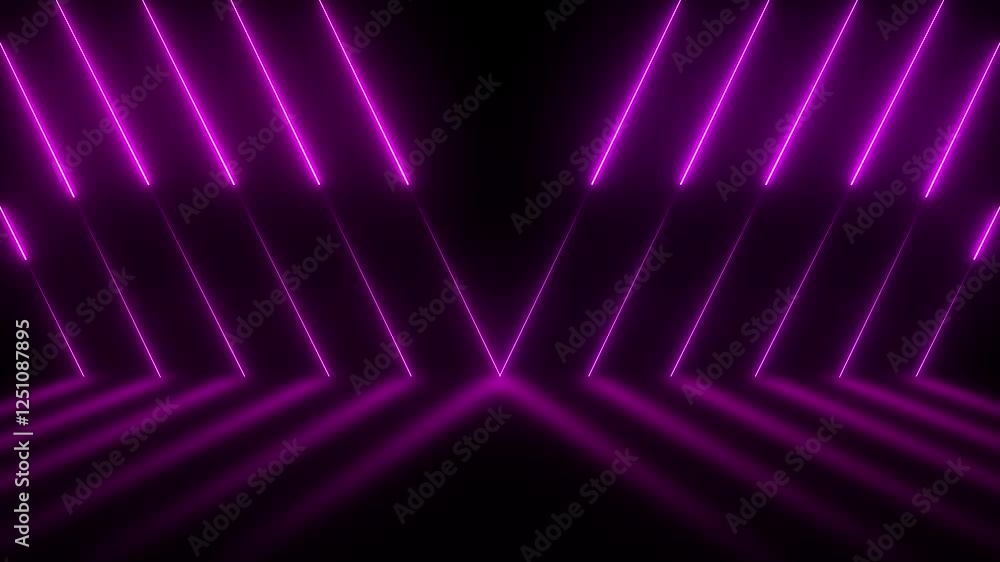 Poster bright neon stripes abstract 3d motion background. seamless looping animation. 4k footage abstract c