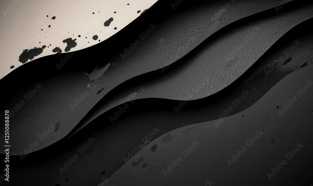 Poster explore the intricate textures and waves of black and beige in this stunning abstract graphic resour