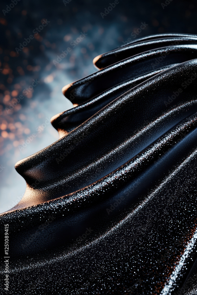 Poster exploring the alluring depths of shiny black texture: a captivating abstract composition highlightin