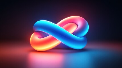 Glowing Neon Infinity Symbol Abstract Art