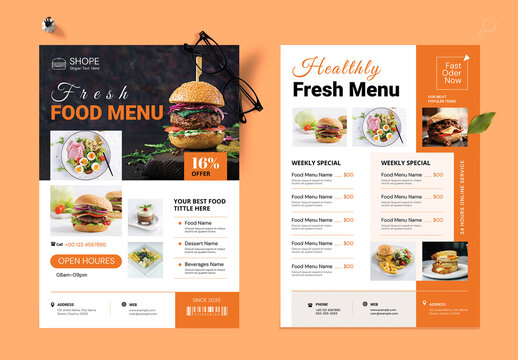 Fresh Food Menu Flyer Template