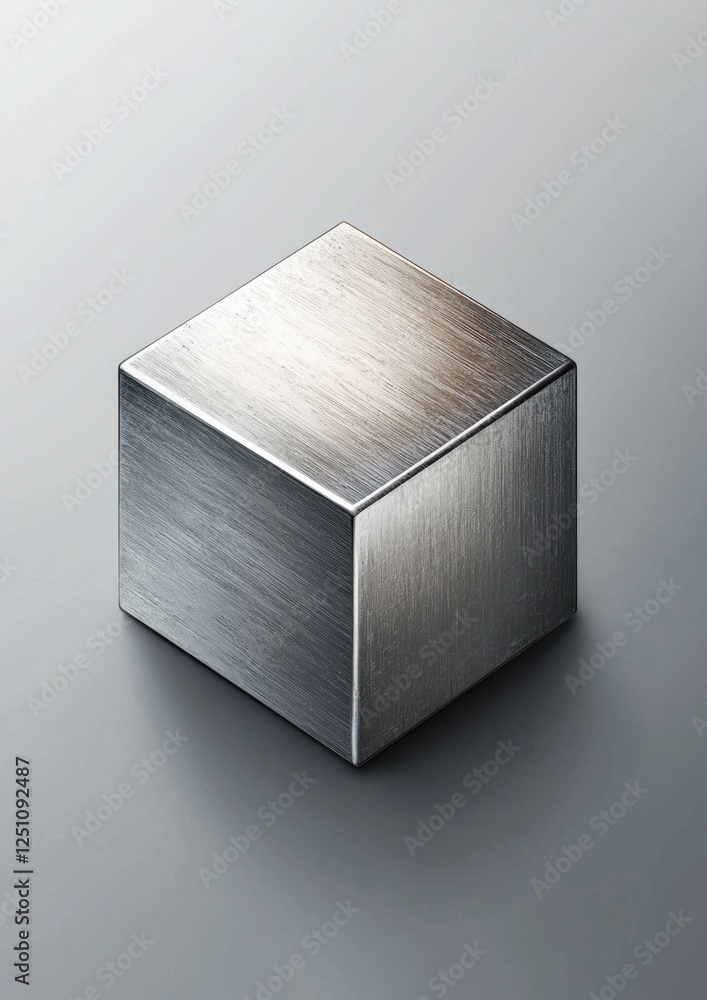 Poster 3d rendering of a square-shaped object. it appears to be made of metal or a similar material, with a