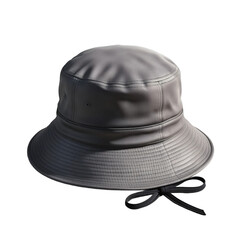 Fototapeta premium Gray bucket hat isolated on transparent background