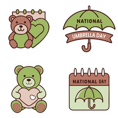 February Day Ten Teddy Day (Valentine’s Week), National Umbrella Day