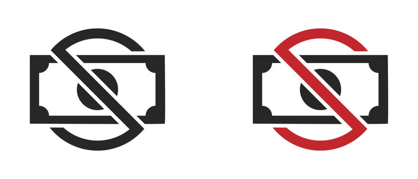 No money vector icon illustrations. No money icon