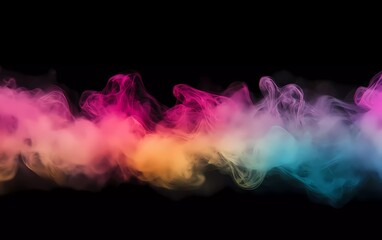 A blurred background with colorful abstract shapes, creating an artistic and mysterious atmosphere.