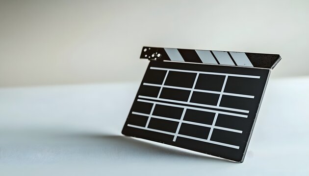 A Black Film Clapperboard on White Background