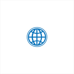 Simple line globe icon,World globe vector 