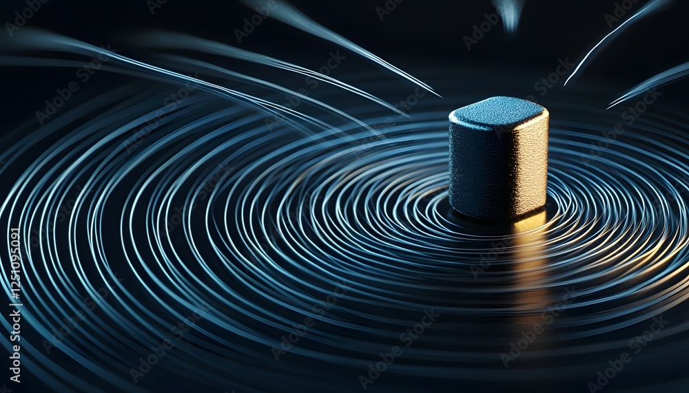 Poster abstract digital cube ripple effect design