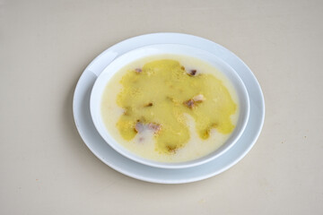 Turkish Traditional Tripe Soup. Iskembe, tuzlama, sirdan, beyran, ayak paca, kelle paca corbasi.