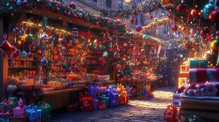 A Christmas Market in a European City