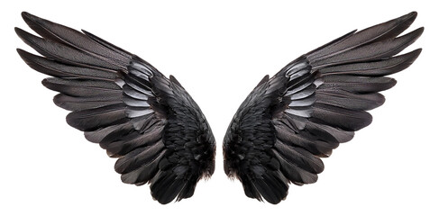 Obraz premium 黒い翼。白背景。（black wings on white background.） 