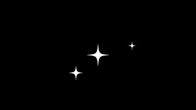 Bright Twinkle Stars Blinking in Retro Style Vector Animation for Night Sky, anniversary, award, confetti, dust, effect, energy, event, explosion, falling, fantasy, festival, festive, fireworks
