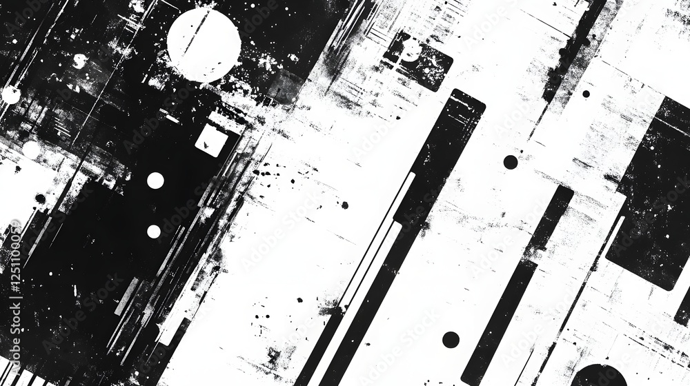 Poster dramatic moody and expressive abstract artwork with blurred textured and chaotic ink splashes and pa
