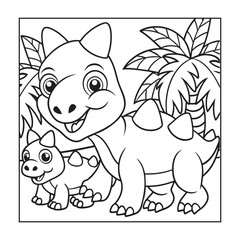Enchanted forest creatures coloring elements illustration
