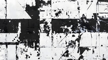 Dramatic moody monochrome grunge textured abstract background with distressed gritty overlays splatters and vintage industrial urban style