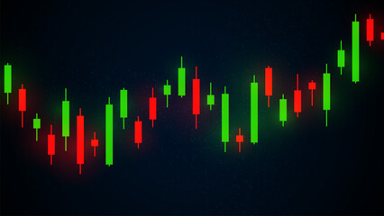 Stock Market Growth Illustration with Increasing Graph Going Up.  Stock Market Crash Illustration with Decreasing Graph Going Down. 