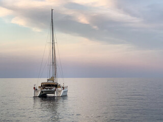 Fototapeta premium On vacation by the sea, we can also relax by looking at various ships.