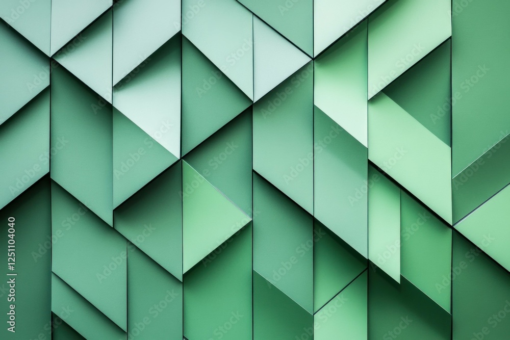 Aufkleber abstract green geometric background featuring triangular shapes in varying shades of green for moder