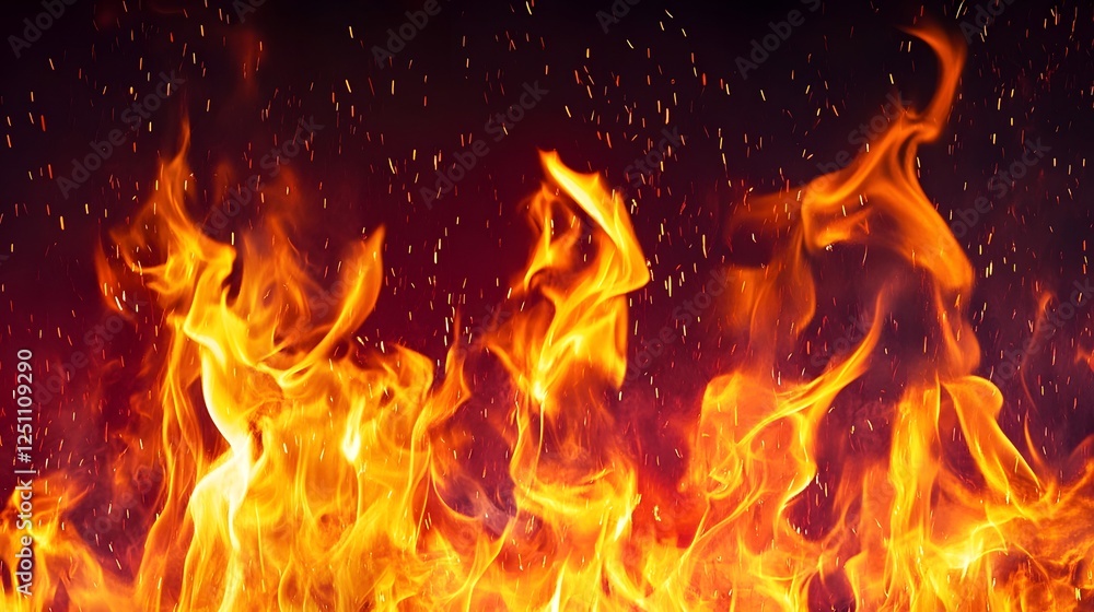Poster intense and dramatic blaze of flames burning with fiery fury and powerful luminescence captivating i
