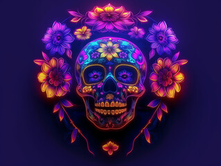 skull illustration, AI generated