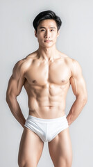 Fototapeta premium Hot Male Model in Sexy White Underwear